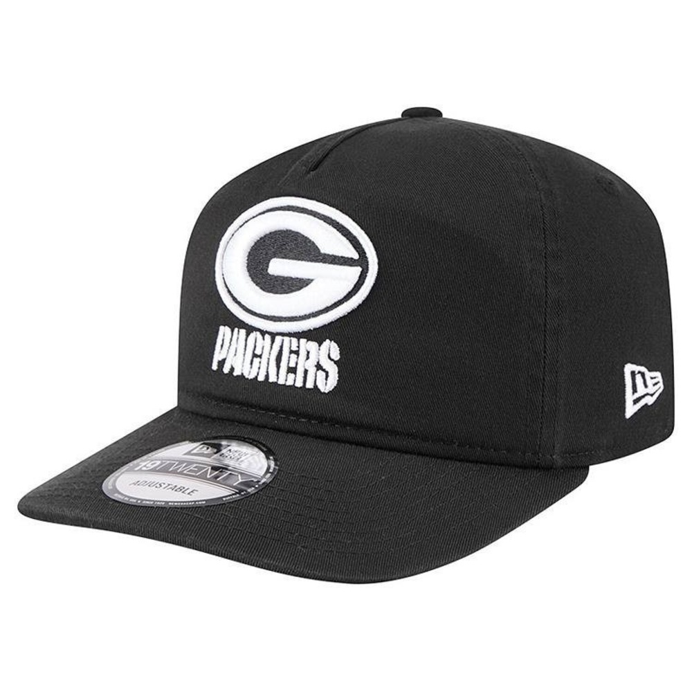 New Era Black/White Green Bay Packers 19TWENTY Adjustable Hat